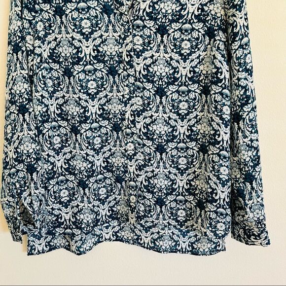 Laundry by Shelli Segal Turquoise/White Button Front Top Size Medium - Picture 3 of 8